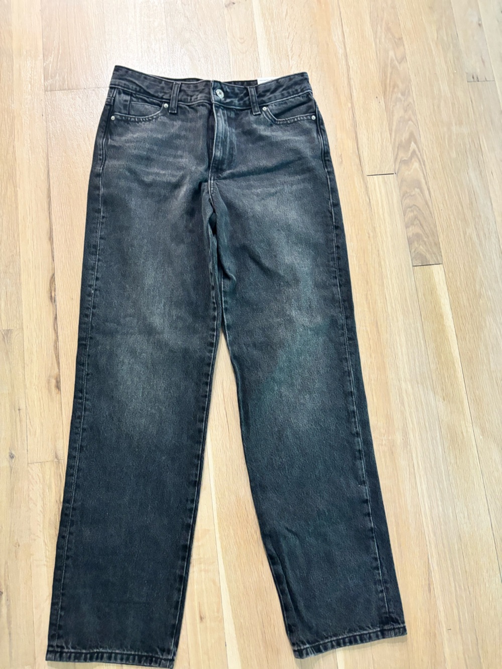 Zara Black High-Rise Straight Jeans